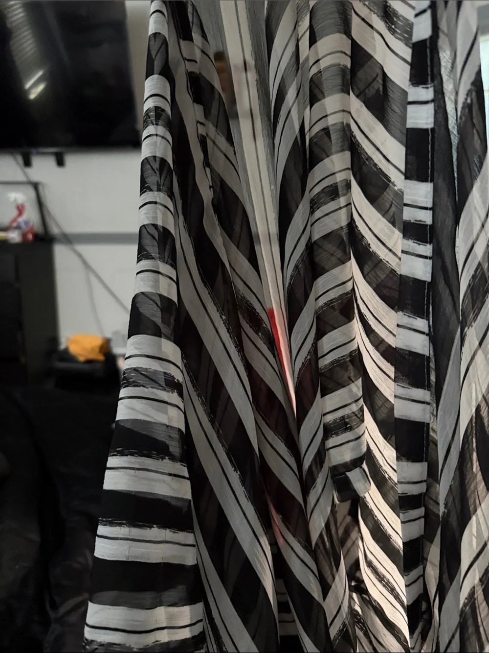 Black and White Striped Women’s Kimono/ Coverall